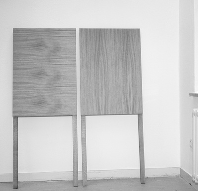 Die edlen Hintergründe der Wahlwerbung, Eichenholz, 2010 © Pio Rahner